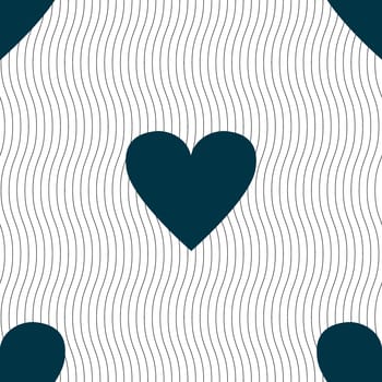 Heart sign icon. Love symbol. Seamless pattern with geometric texture. illustration