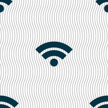 Wifi sign. Wi-fi symbol. Wireless Network icon. Wifi zone. Seamless pattern with geometric texture. illustration