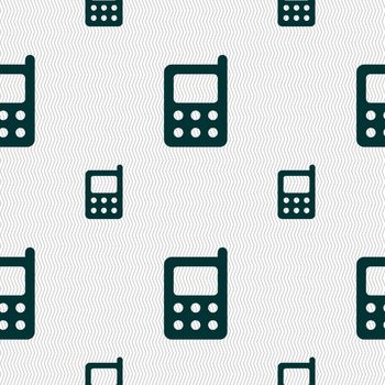 mobile phone icon sign. Seamless pattern with geometric texture. illustration