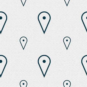 map poiner icon sign. Seamless pattern with geometric texture. illustration