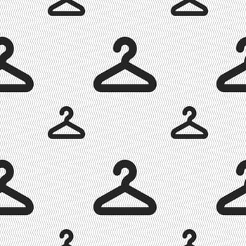 Hanger icon sign. Seamless pattern with geometric texture. illustration
