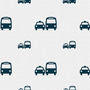 taxi icon sign. Seamless pattern with geometric texture. illustration