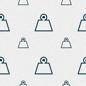 Weight icon sign. Seamless pattern with geometric texture. illustration