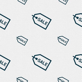 Sale icon sign. Seamless pattern with geometric texture. illustration