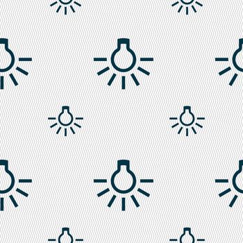 light bulb icon sign. Seamless pattern with geometric texture. illustration