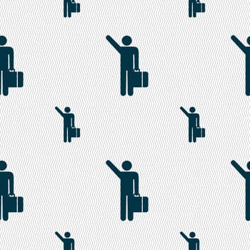 tourist icon sign. Seamless pattern with geometric texture. illustration