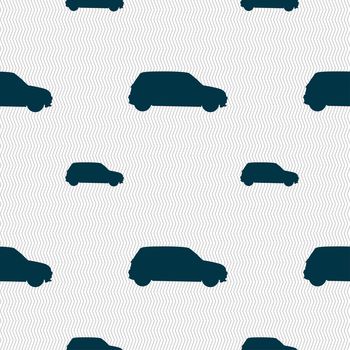 Jeep icon sign. Seamless pattern with geometric texture. illustration