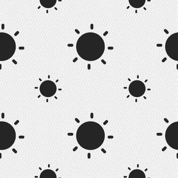 Sun icon sign. Seamless pattern with geometric texture. illustration