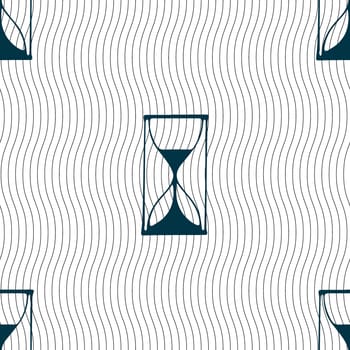 Hourglass sign icon. Sand timer symbol. Seamless pattern with geometric texture. illustration