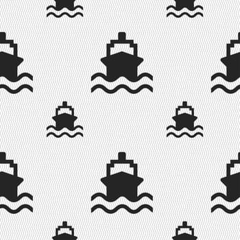 ship icon sign. Seamless pattern with geometric texture. illustration