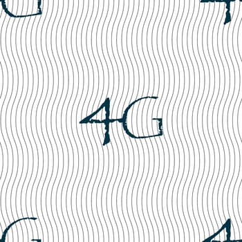 4G sign icon. Mobile telecommunications technology symbol. Seamless pattern with geometric texture. illustration