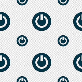 Power, Switch on, Turn on icon sign. Seamless pattern with geometric texture. illustration