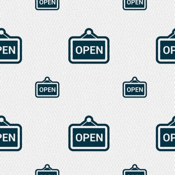 open icon sign. Seamless pattern with geometric texture. illustration