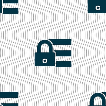 Lock, login icon sign. Seamless pattern with geometric texture. illustration