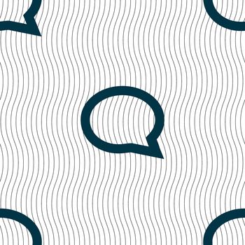 Speech bubble icons. Think cloud symbols. Seamless pattern with geometric texture. illustration