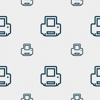 Printing icon sign. Seamless pattern with geometric texture. illustration