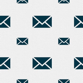 Mail, Envelope, Message icon sign. Seamless pattern with geometric texture. illustration