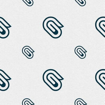 paper clip icon sign. Seamless pattern with geometric texture. illustration