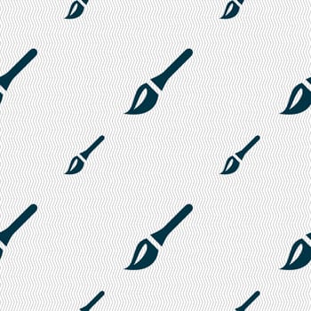 Paint brush, Artist icon sign. Seamless pattern with geometric texture. illustration