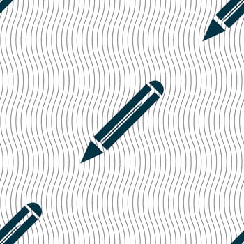 Pencil sign icon. Edit content button. Seamless pattern with geometric texture. illustration