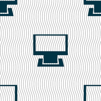 Computer widescreen monitor sign icon. Seamless pattern with geometric texture. illustration