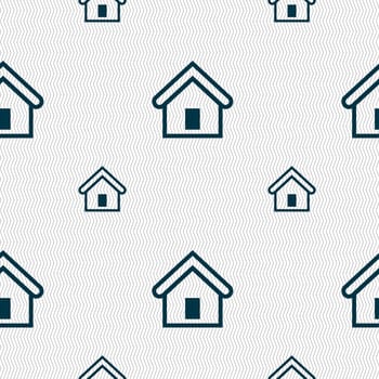 House icon sign. Seamless pattern with geometric texture. illustration