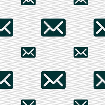 Mail, envelope, letter icon sign. Seamless pattern with geometric texture. illustration