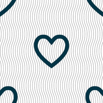 Heart sign icon. Love symbol. Seamless pattern with geometric texture. illustration