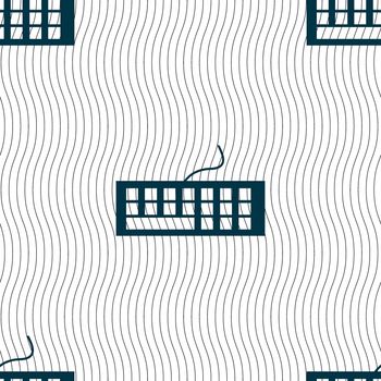 Computer keyboard Icon. Seamless pattern with geometric texture. illustration