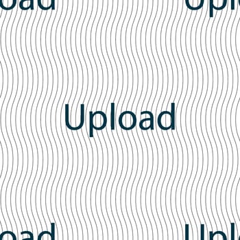 Upload sign icon. Load symbol. Seamless pattern with geometric texture. illustration