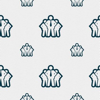 business team icon sign. Seamless pattern with geometric texture. illustration