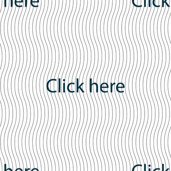 Click here sign icon. Press button. Seamless pattern with geometric texture. illustration