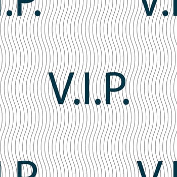 Vip sign icon. Membership symbol. Very important person. Seamless pattern with geometric texture. illustration