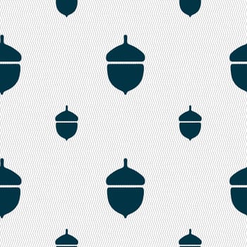 Acorn icon sign. Seamless pattern with geometric texture. illustration