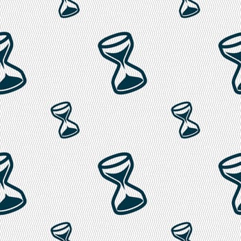 hourglass icon sign. Seamless pattern with geometric texture. illustration