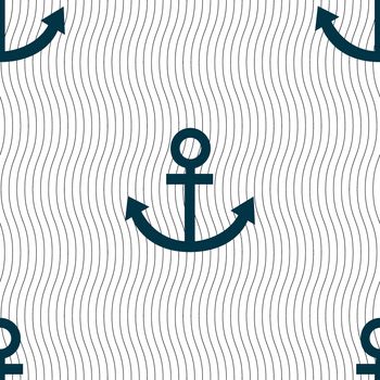 Anchor icon. Seamless pattern with geometric texture. illustration