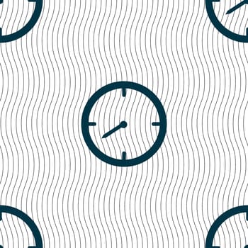 Timer sign icon. Stopwatch symbol.. Seamless pattern with geometric texture. illustration