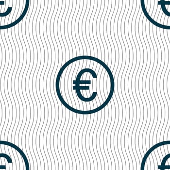Euro icon sign. Seamless pattern with geometric texture. illustration