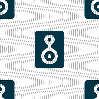 Video Tape icon sign. Seamless pattern with geometric texture. illustration