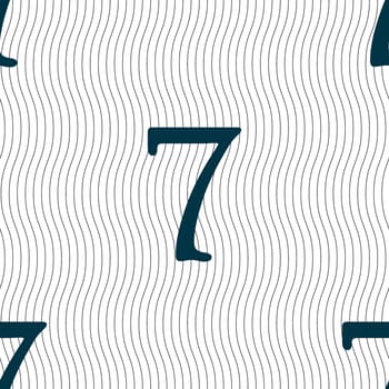 number seven icon sign. Seamless pattern with geometric texture. illustration