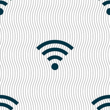 Wifi sign. Wi-fi symbol. Wireless Network icon zone. Seamless pattern with geometric texture. illustration