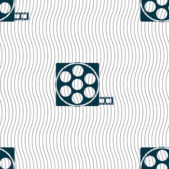 Video sign icon. frame symbol. Seamless pattern with geometric texture. illustration