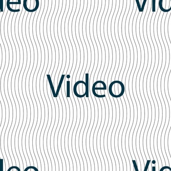 Play video sign icon. Player navigation symbol. Seamless pattern with geometric texture. illustration