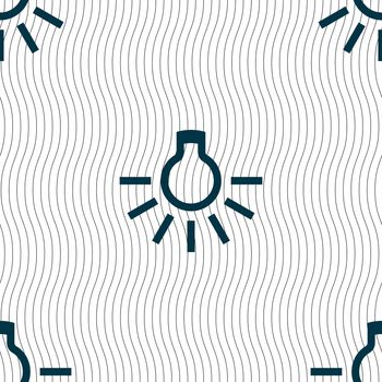 light bulb icon sign. Seamless pattern with geometric texture. illustration