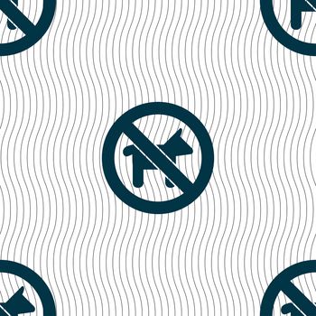 dog walking is prohibited icon sign. Seamless pattern with geometric texture. illustration