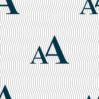 Enlarge font, AA icon sign. Seamless pattern with geometric texture. illustration