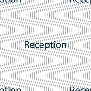 Reception sign icon. Hotel registration table symbol. Seamless pattern with geometric texture. illustration