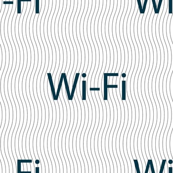Free wifi sign. Wi-fi symbol. Wireless Network icon. Seamless pattern with geometric texture. illustration
