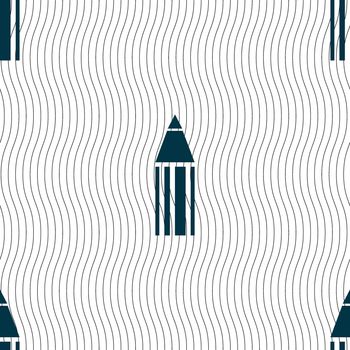 Pencil sign icon. Edit content button. Seamless pattern with geometric texture. illustration