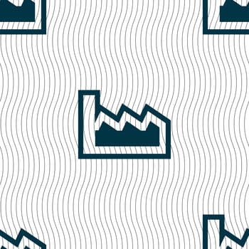 Chart icon sign. Seamless pattern with geometric texture. illustration